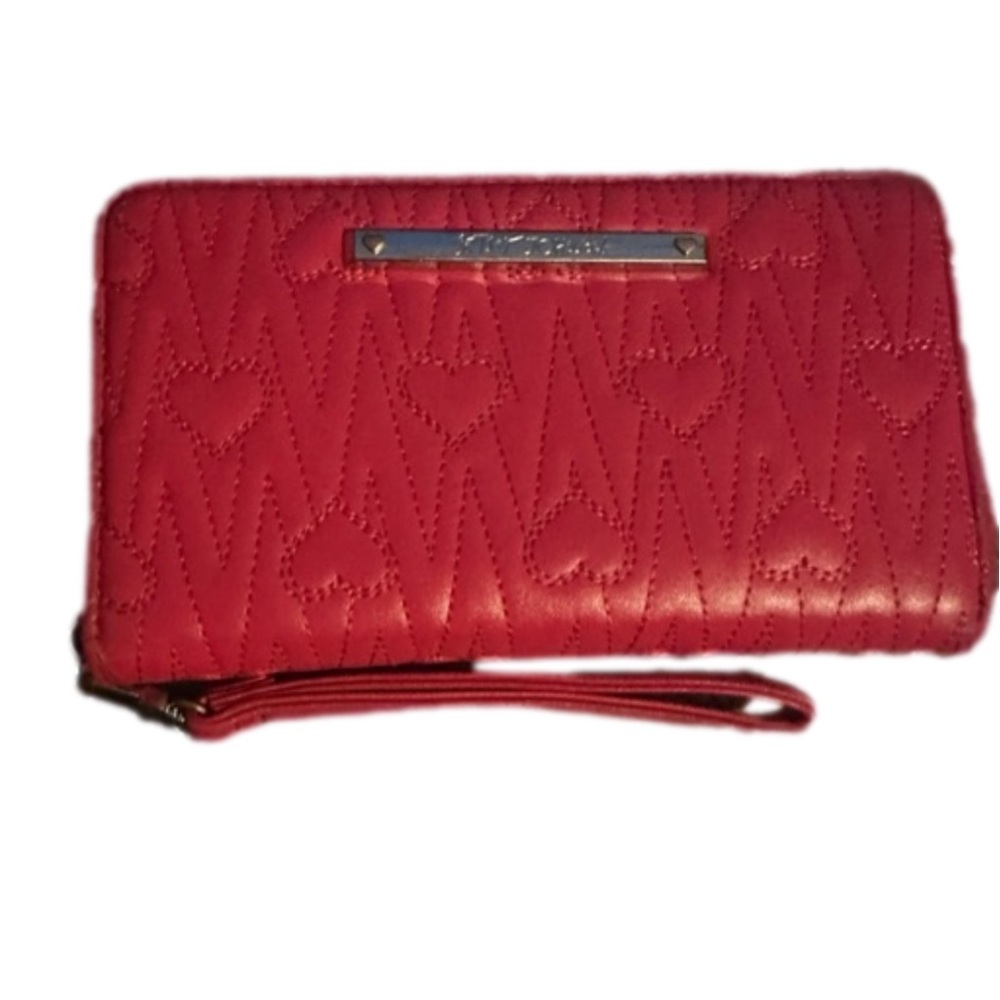 Betsy Johnson Pink Quilted Wallet w/ Hearts